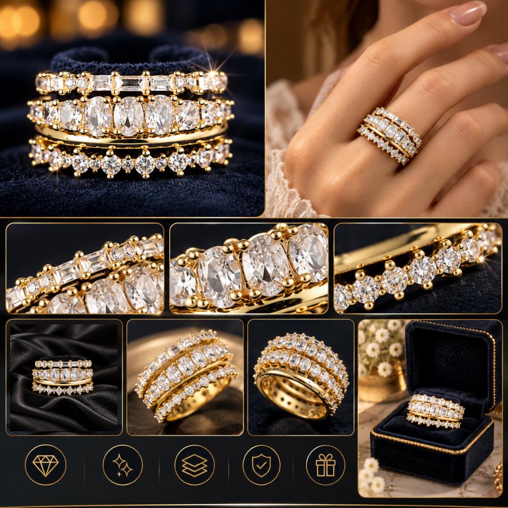 Gold CZ eternity ring - an anniversary and promise ring gift for her