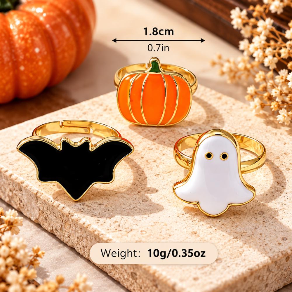 Gothic Halloween ring set, a spooky jewelry gift for October