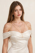 Beaded Crystal Layered Body Chain worn by model | Veloria