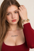 Hummingbird Bracelet - Beaded Gemstone Jewelry worn by model | Veloria