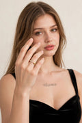 Cross Heart Ring - Sterling Silver Faith Ring worn by model | Veloria
