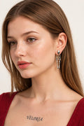 Skull Earrings - Gothic Skeleton Halloween Jewelry worn by model | Veloria