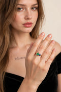 Personalized Birthstone Ring - Mothers Ring worn by model | Veloria
